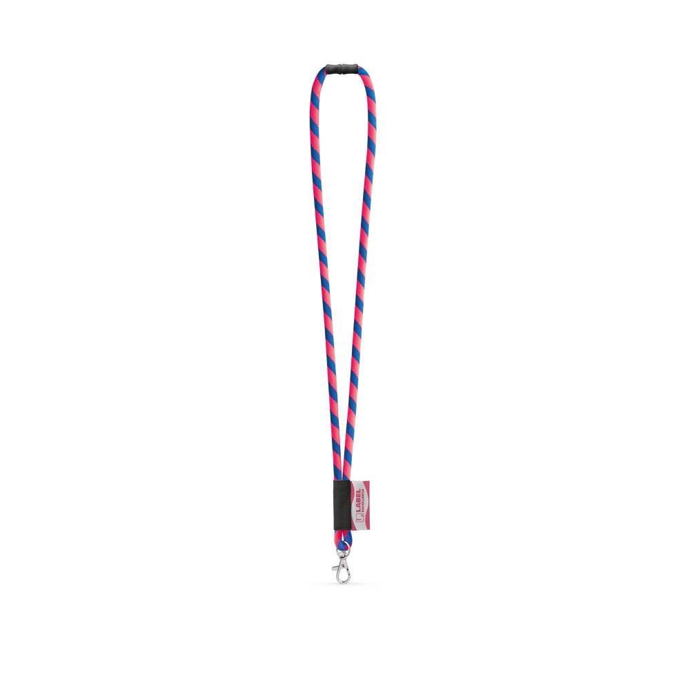 WISBECH. SET Lanyard TUBE Long (Ø 7 mm) z karabińczykiem 9 mm i zapięciem bezpieczeństwa Ø 7 mm P145170S opalizujący różowy / szafirowy WISBECH. SET Lanyard TUBE Long (Ø 7 mm) z karabińczykiem 9 mm i zapięciem bezpieczeństwa Ø 7 mm P145170S opalizujący różowy / szafirowy