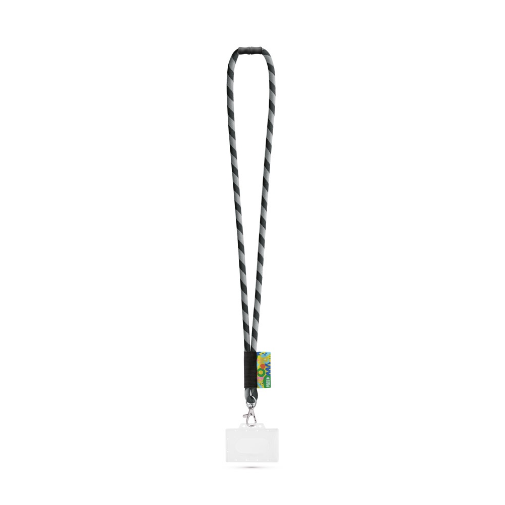 WATFORD. SET Lanyard TUBE Long (Ø 7 mm) z karabińczykiem 9 mm, zapięciem bezpieczeństwa Ø 7 mm i sztywnym uchwytem na identyfikator/kartę o wymiarach 91 x 68 mm P145190S czarny / szary WATFORD. SET Lanyard TUBE Long (Ø 7 mm) z karabińczykiem 9 mm, zapięciem bezpieczeństwa Ø 7 mm i sztywnym uchwytem na identyfikator/kartę o wymiarach 91 x 68 mm P145190S czarny / szary
