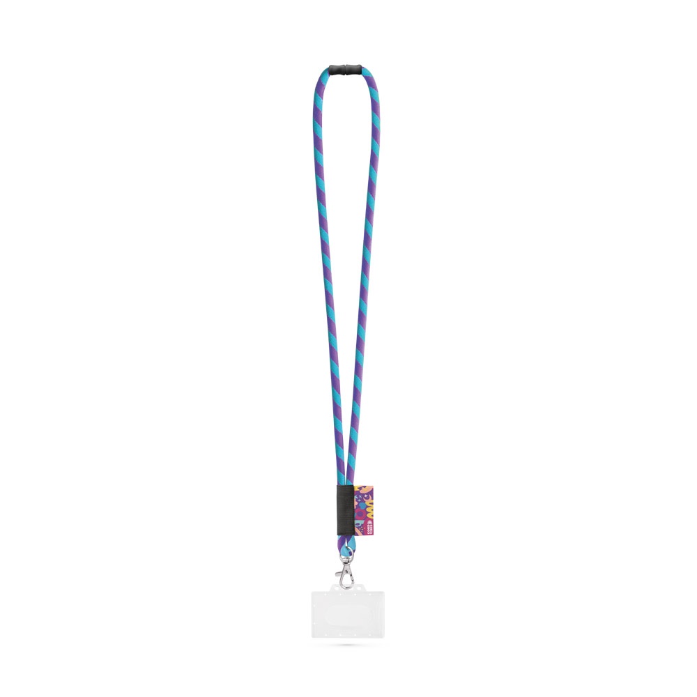 WATFORD. SET Lanyard TUBE Long (Ø 7 mm) z karabińczykiem 9 mm, zapięciem bezpieczeństwa Ø 7 mm i sztywnym uchwytem na identyfikator/kartę o wymiarach 91 x 68 mm P145190S purpurowy / błękitny WATFORD. SET Lanyard TUBE Long (Ø 7 mm) z karabińczykiem 9 mm, zapięciem bezpieczeństwa Ø 7 mm i sztywnym uchwytem na identyfikator/kartę o wymiarach 91 x 68 mm P145190S purpurowy / błękitny