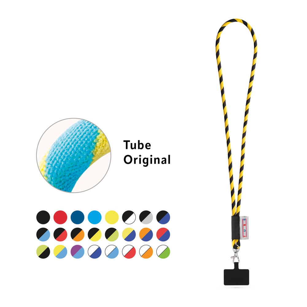 GOSPORT. SET Lanyard TUBE Long (Ø 7 mm) z karabińczykiem spustowym 9 mm i uchwytem na telefon komórkowy P145210S ST-94424-W