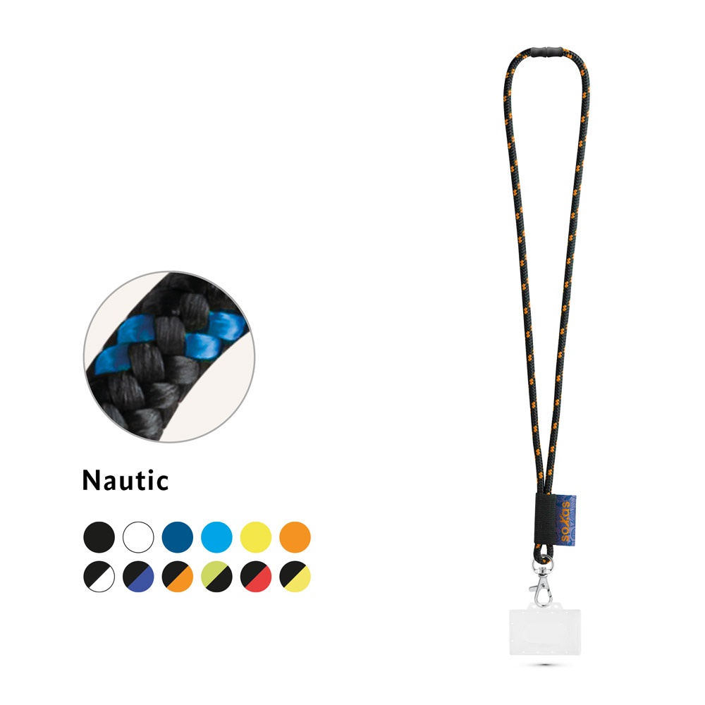 BRIDPORT. ZESTAW Smycz NAUTIC Long (Ø 7 mm) z karabińczykiem spustowym 9 mm, zapięciem bezpieczeństwa Ø 7 mm i sztywnym uchwytem na identyfikator/kartę o wymiarach 91 x 68 mm P145240S ST-94426-W
