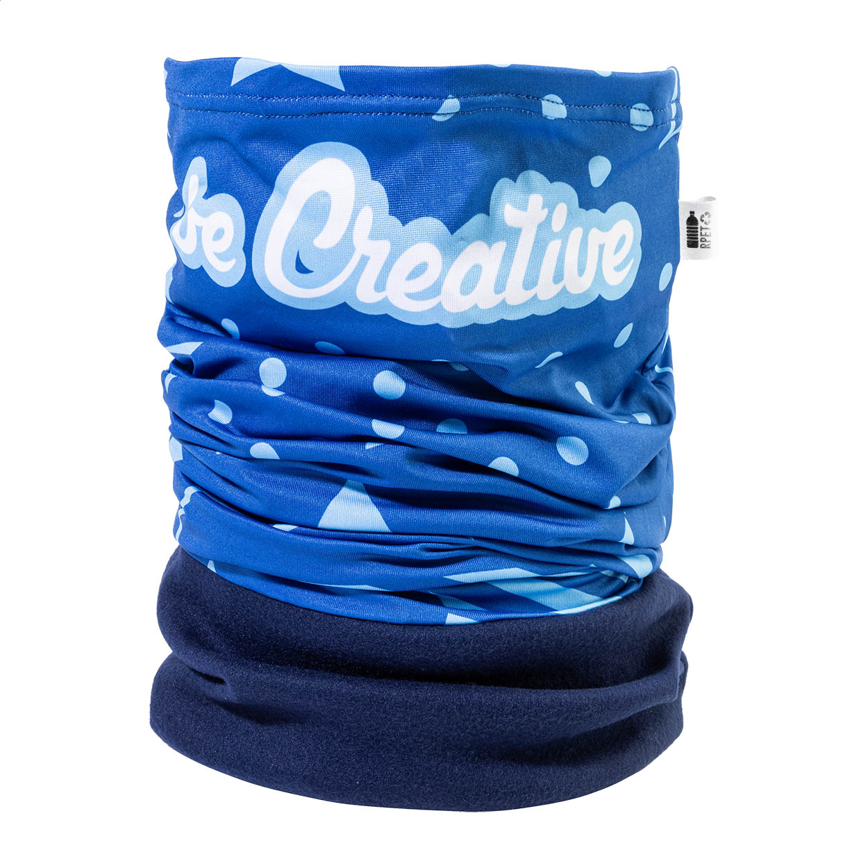 RPET víceúčelový šátek na zakázku CreaScarf Winter P180181D niebieski