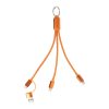 Brelok kabel ładujący USB Rafob P149655D pomarańcz Brelok kabel ładujący USB Rafob P149655D pomarańcz
