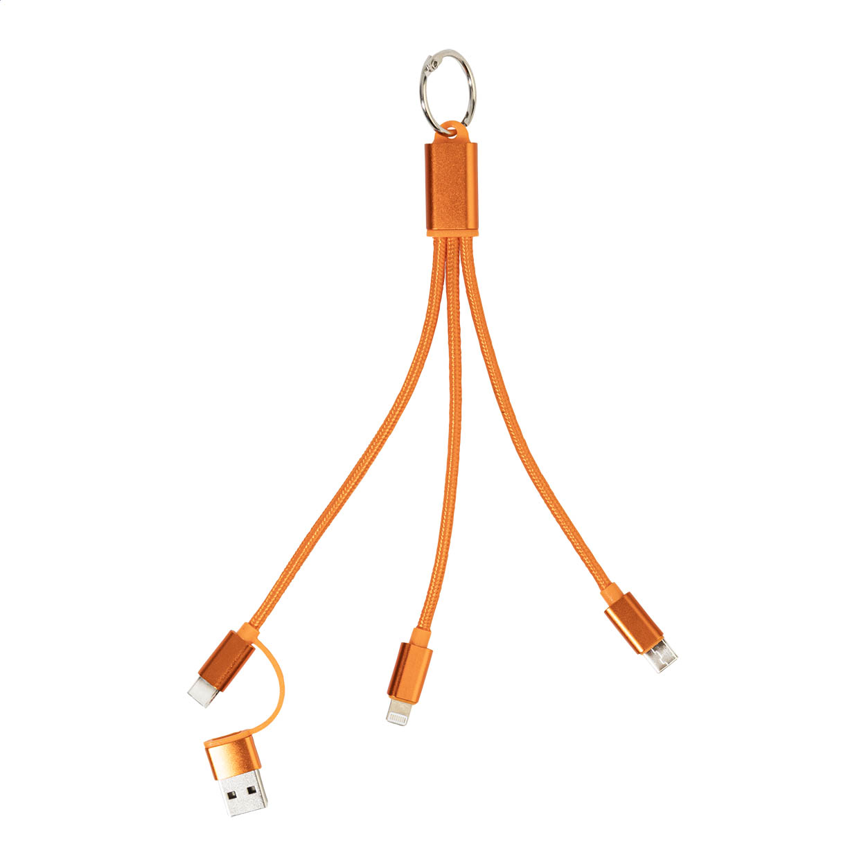 Brelok kabel ładujący USB Rafob P149655D pomarańcz Brelok kabel ładujący USB Rafob P149655D pomarańcz