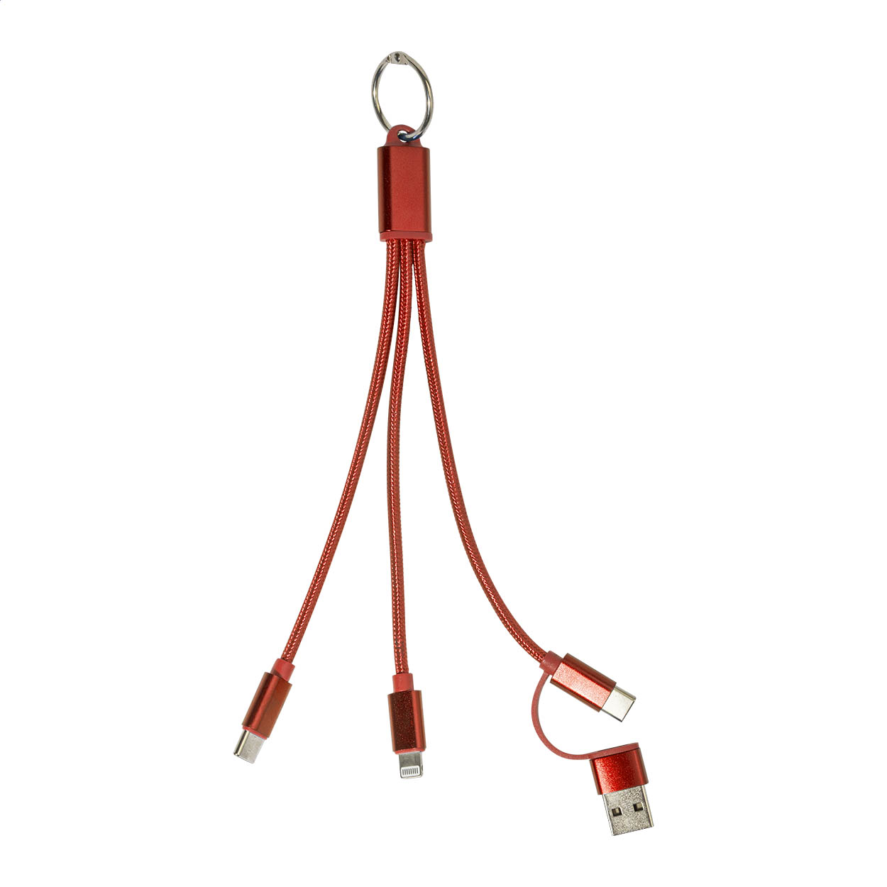 Brelok kabel ładujący USB Rafob P149655D czerwony Brelok kabel ładujący USB Rafob P149655D czerwony