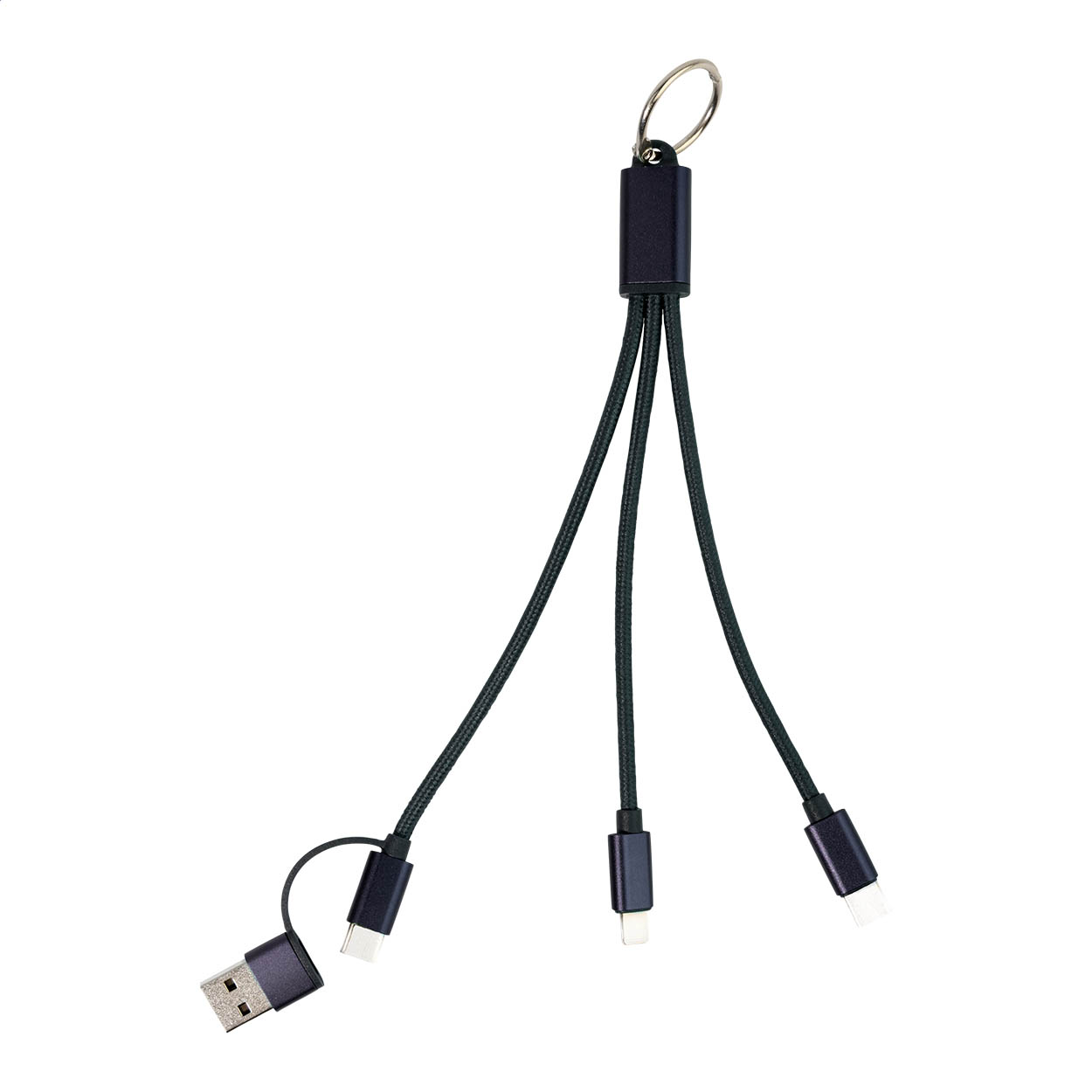 Brelok kabel ładujący USB Rafob P149655D ciemnoniebieski Brelok kabel ładujący USB Rafob P149655D ciemnoniebieski