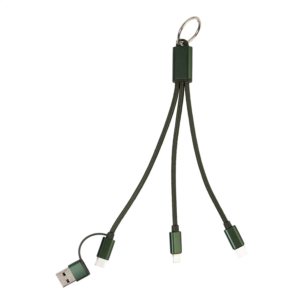 Brelok kabel ładujący USB Rafob P149655D ciemnozielony Brelok kabel ładujący USB Rafob P149655D ciemnozielony