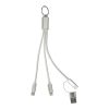 Brelok kabel ładujący USB Rafob P149655D srebrny Brelok kabel ładujący USB Rafob P149655D srebrny