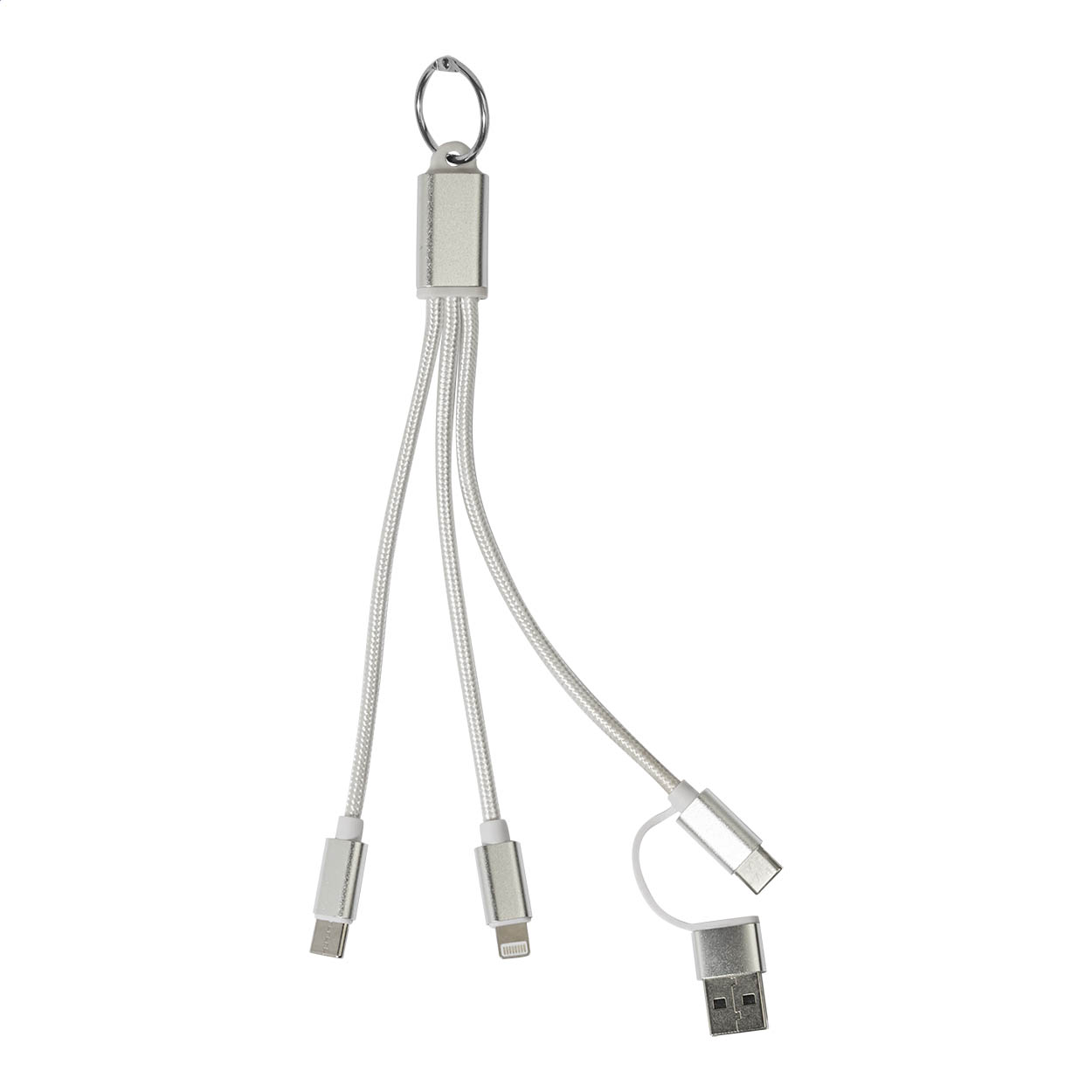 Brelok kabel ładujący USB Rafob P149655D srebrny Brelok kabel ładujący USB Rafob P149655D srebrny