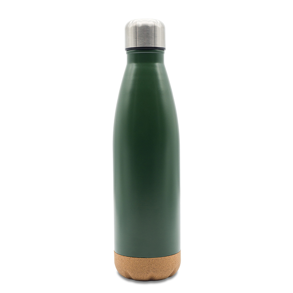 Butelka termiczna z korkowym spodem Jowi 500 ml P001580R ciemny zielony