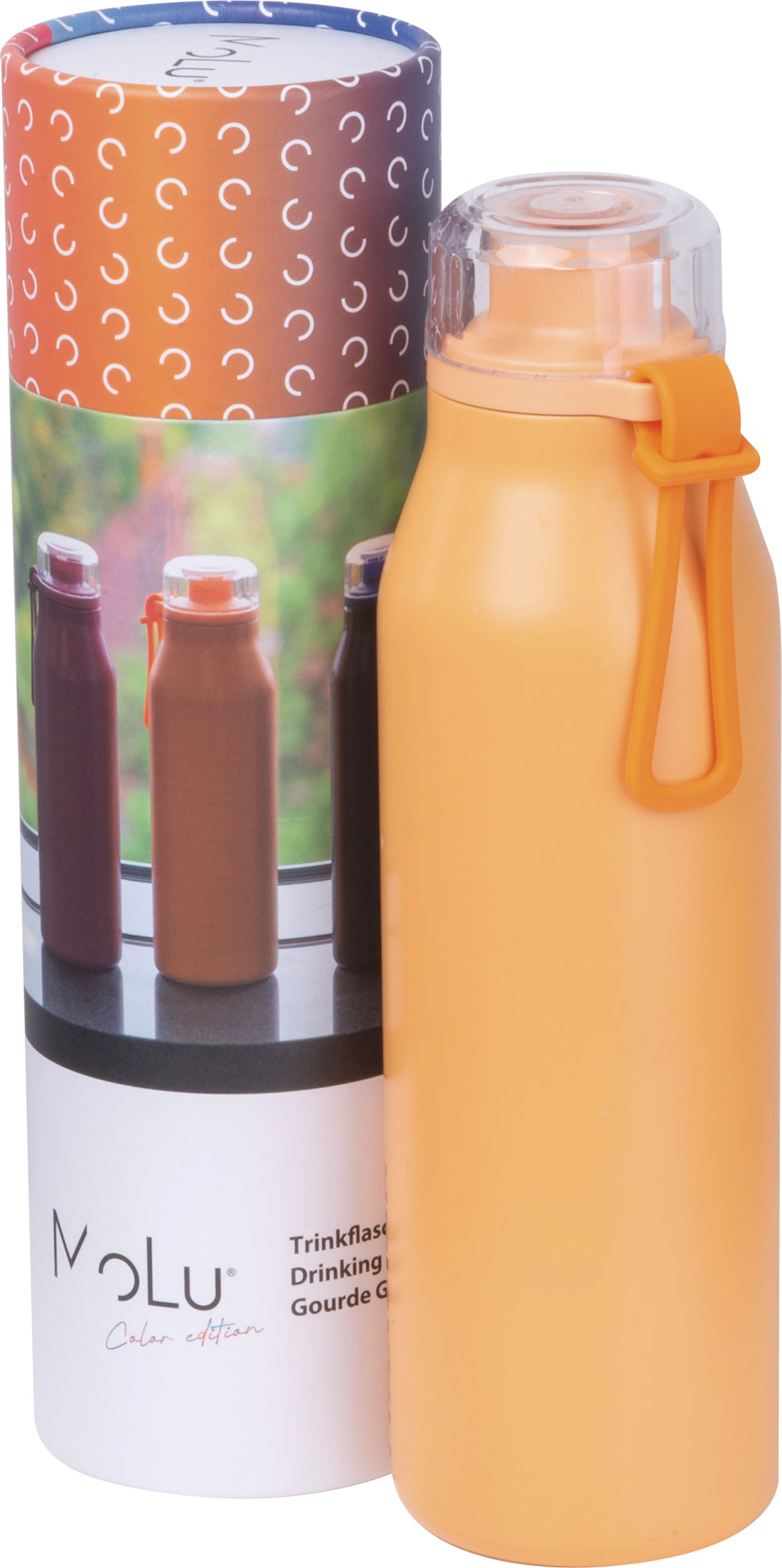 Butelka termiczna stalowa z recyklingu GRAND HAVEN MoLu 640 ml P152921G pomarańczowy