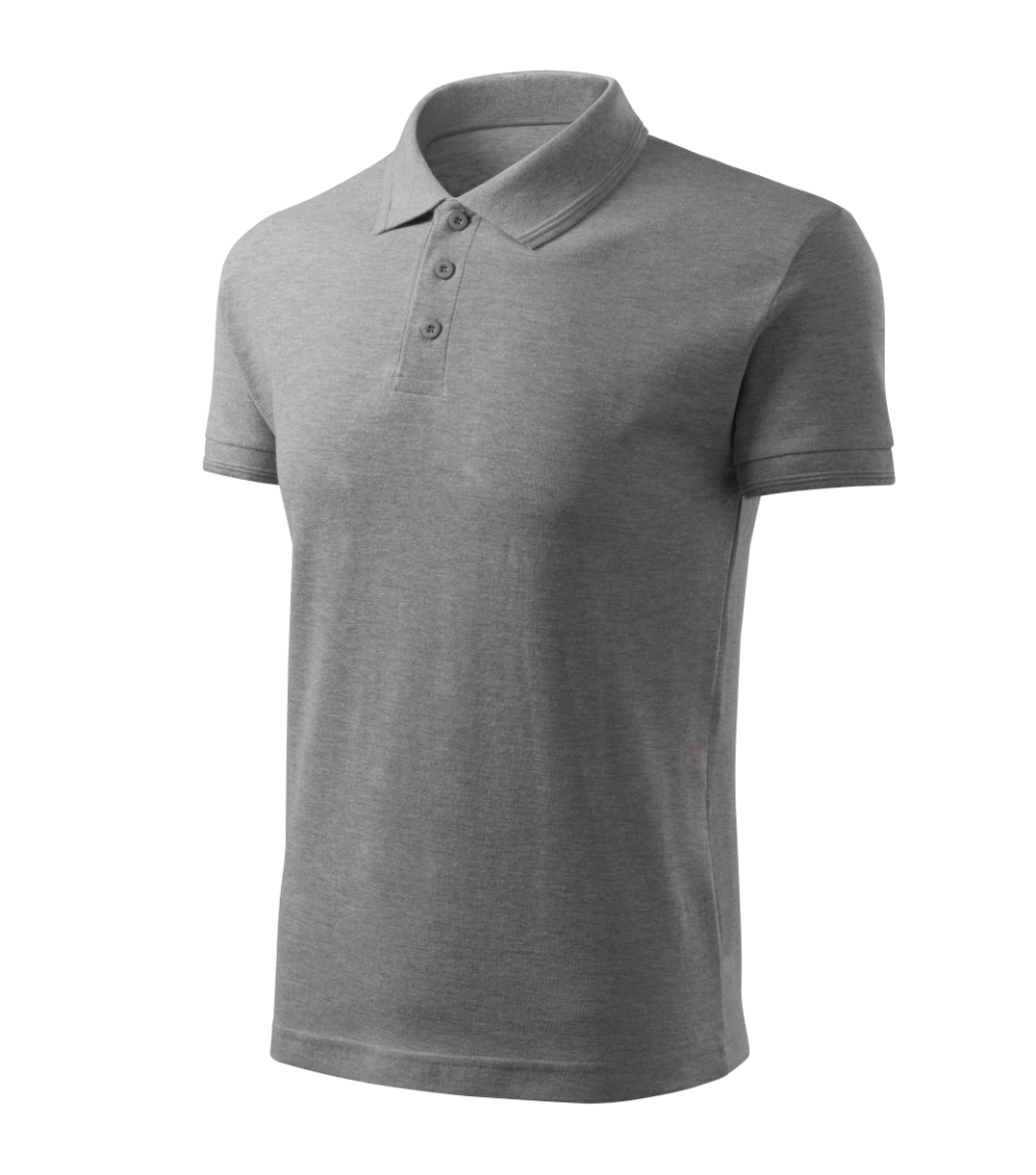 Koszulka polo męska Pique Polo Free P064298F ciemnoszary melanż