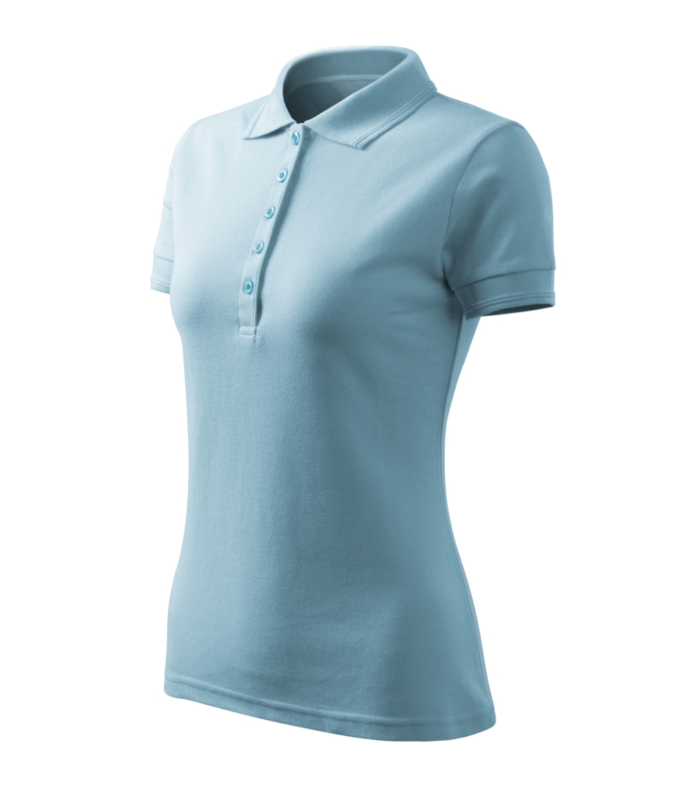 Koszulka polo damska Pique Polo Free P064382F błękitny Koszulka polo damska Pique Polo Free P064382F błękitny
