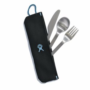 FLATWARE SET STAINLESS POUCH BLACK P181735P 