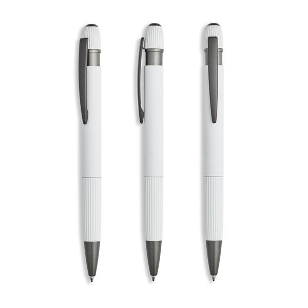 Długopis z aluminiowym korpusem i gumowanym wykończeniem. / Élyra P181748P PM-IP131530-W