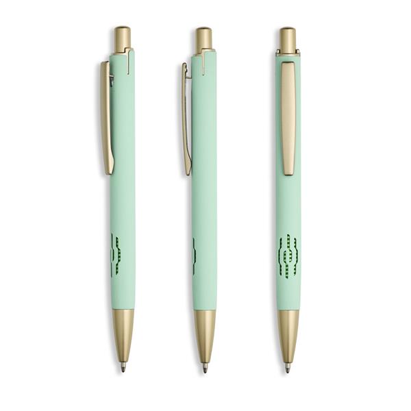 Aluminiowy długopis z matowozłotymi detalami / Aurea P181763P mint green Aluminiowy długopis z matowozłotymi detalami / Aurea P181763P mint green