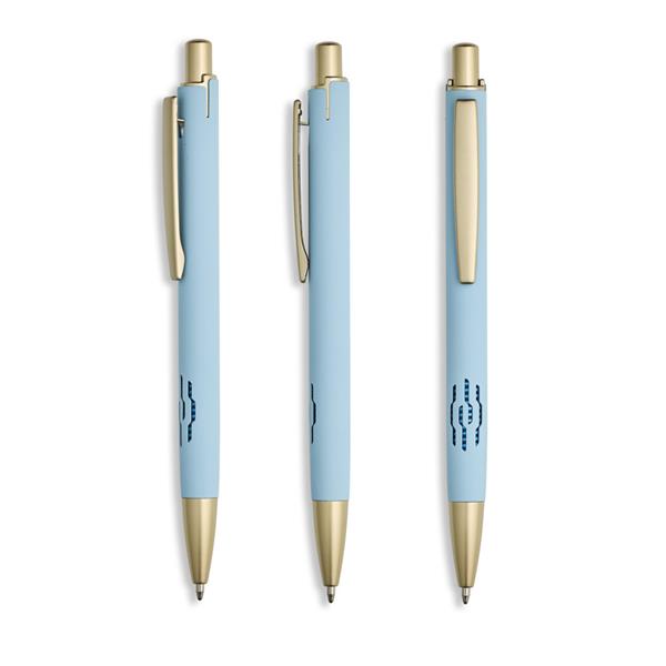 Aluminiowy długopis z matowozłotymi detalami / Aurea P181763P sky blue Aluminiowy długopis z matowozłotymi detalami / Aurea P181763P sky blue