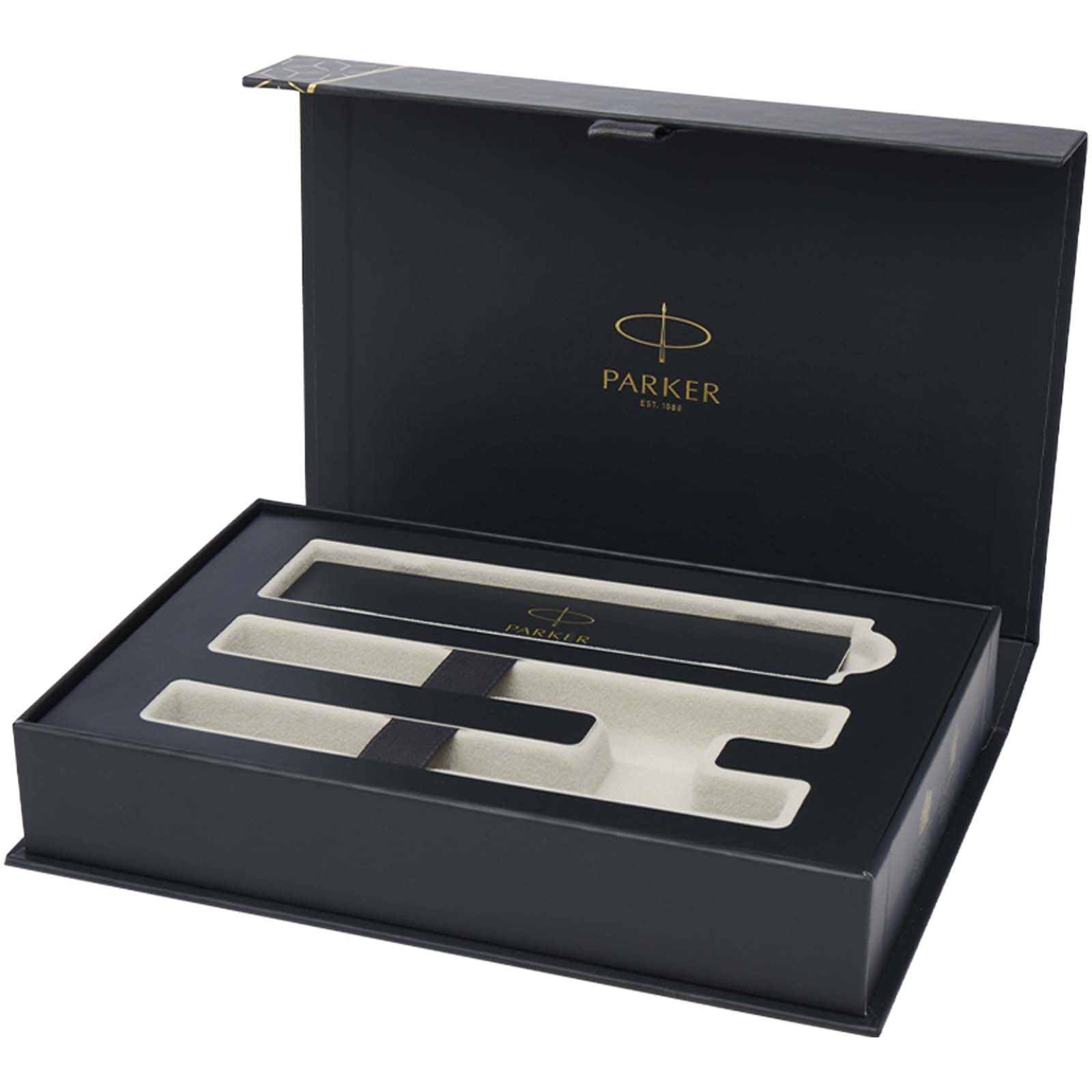 Parker IM Essentials – elegancki zestaw piśmienniczy: pióro i długopis, kolor srebrny P183018C PFC-10801590