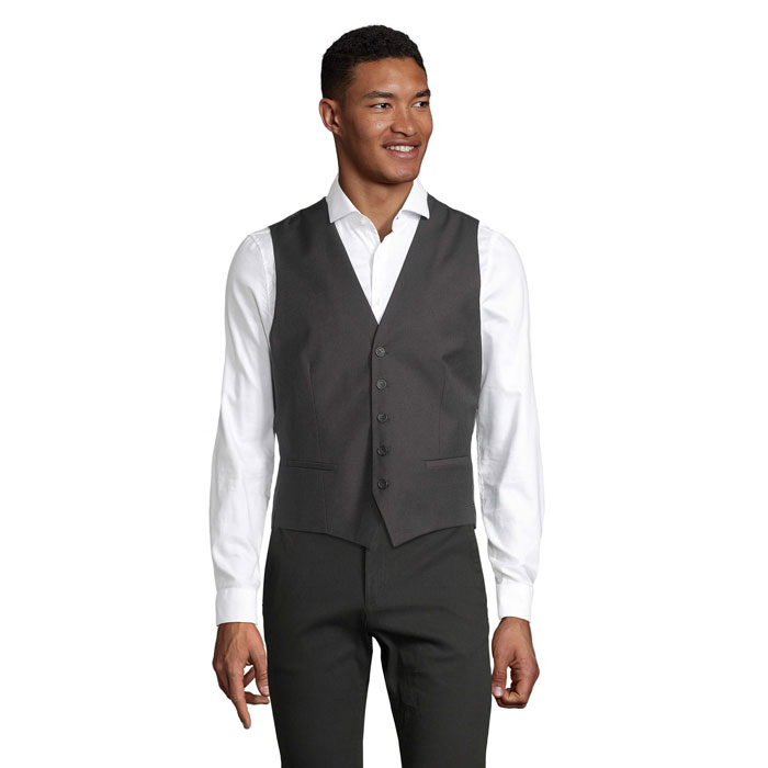 MAX MEN WAISTCOAT P184397O anthracite melanged