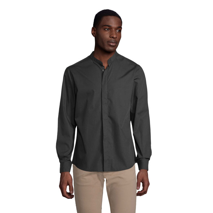 BART MEN MAO COLLAR SHIRT P185169O deep black BART MEN MAO COLLAR SHIRT P185169O deep black