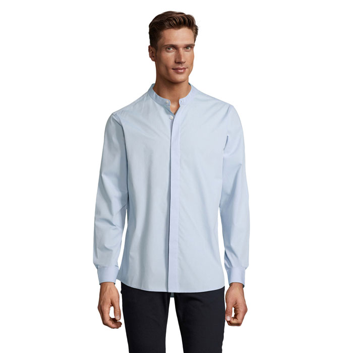 BART MEN MAO COLLAR SHIRT P185169O soft blue BART MEN MAO COLLAR SHIRT P185169O soft blue