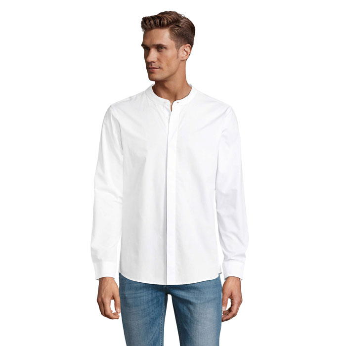 BART MEN MAO COLLAR SHIRT P185169O optic white BART MEN MAO COLLAR SHIRT P185169O optic white