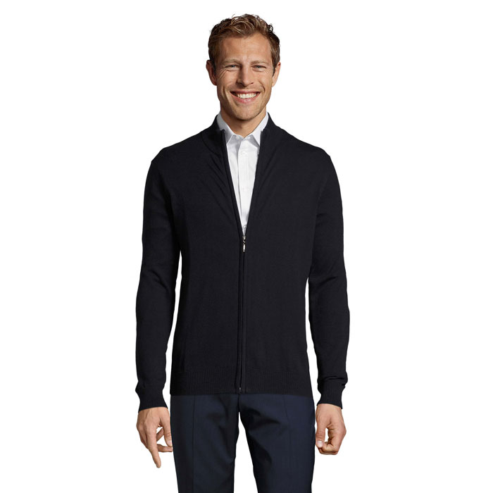 GORDON MEN ZIPPED CARDIGAN P185605O granatowy
