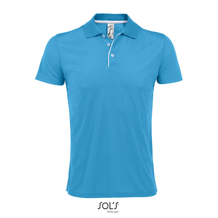 PERFORMER MEN SPORT POLO P185901O aqua
