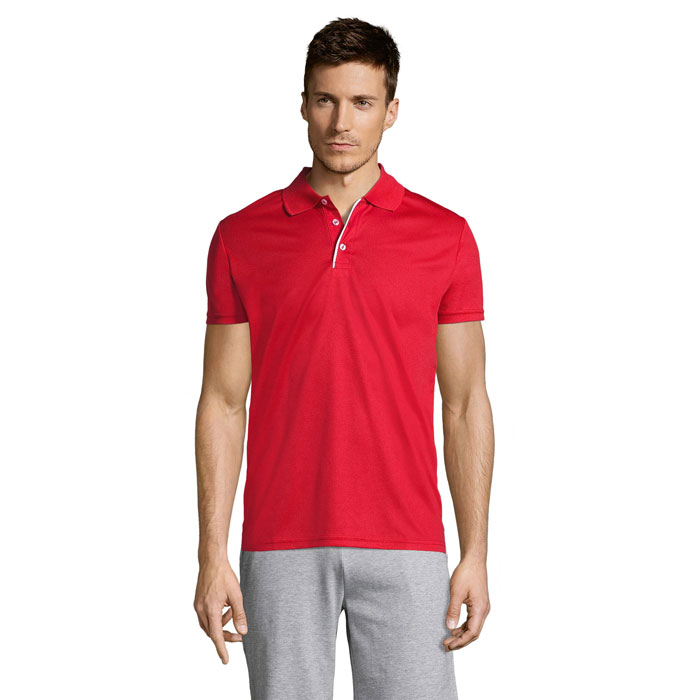 PERFORMER MEN SPORT POLO P185901O czerwony