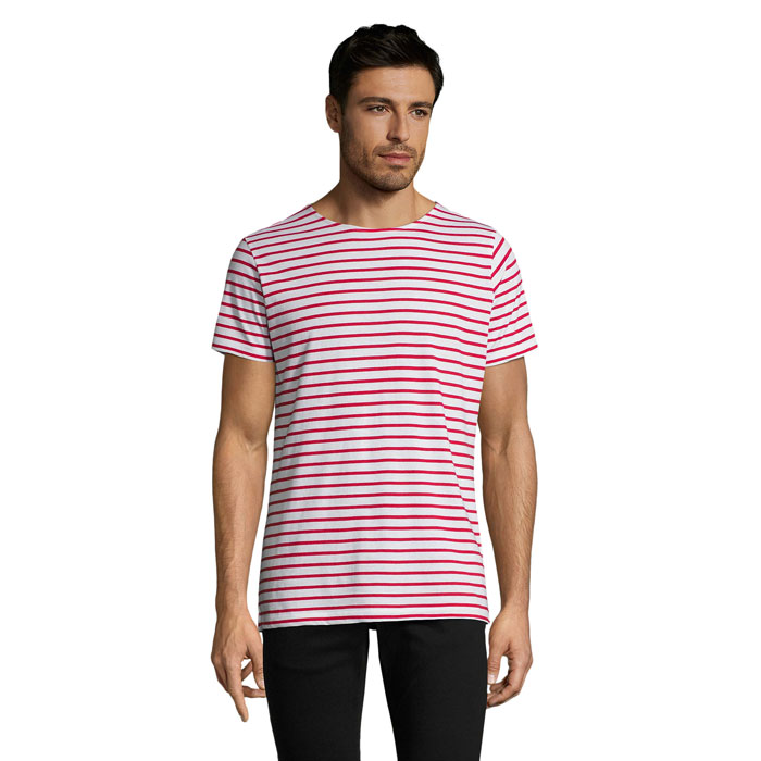 MILES Męski T-shirt 150g P186094O blanco / rojo