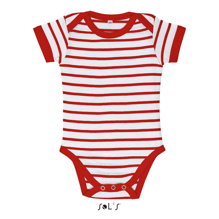 MILES BABY STRIPED BODYSUIT P186130O blanco / rojo MILES BABY STRIPED BODYSUIT P186130O blanco / rojo
