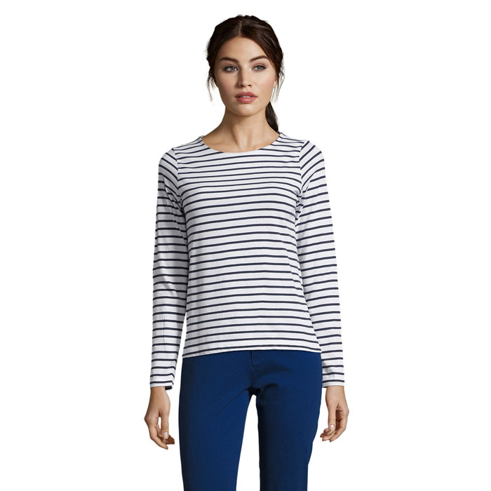 MARINE WOMEN STRIPE T-SHIRT P186150O MI-S01403-W