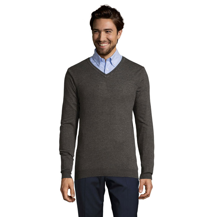 GLORY MEN V-NECK SWEATER P186520O charcoal melange