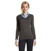 GLORY WOMEN V-NECK SWEATER P186544O charcoal melange