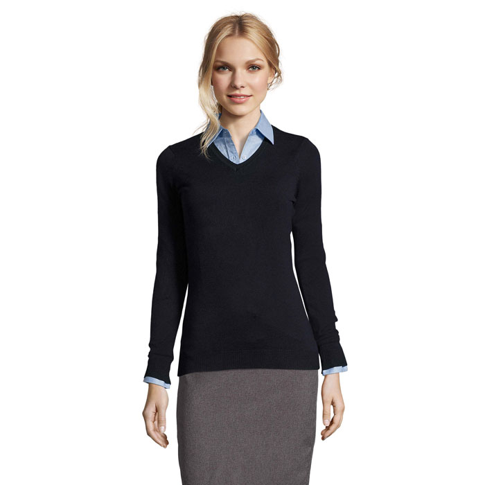 GLORY WOMEN V-NECK SWEATER P186544O french navy