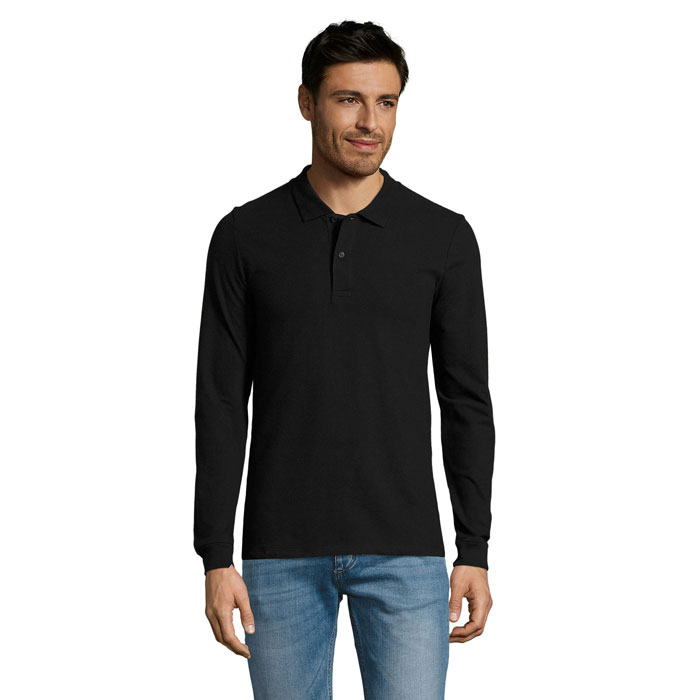PERFECT MEN LSL POLO 180g P124226O MI-S02087-W