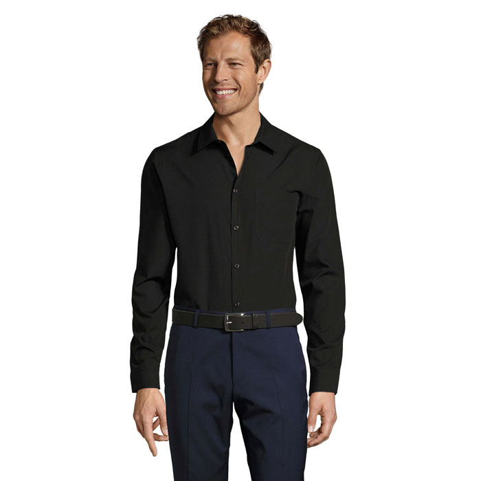 BALTIMORE FIT POPLIN SHIRT P187163O czarny