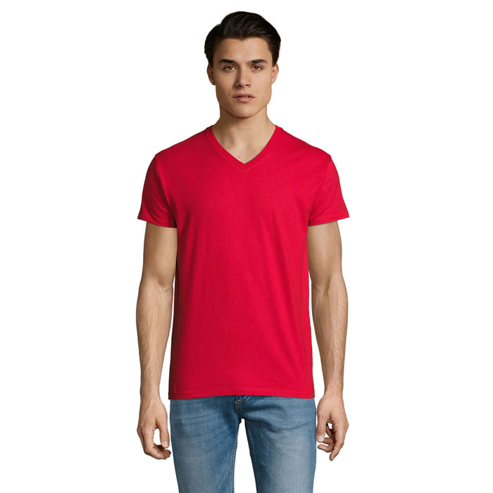 IMPERIAL Męski V T-shirt -WH-3XL P187217O czerwony