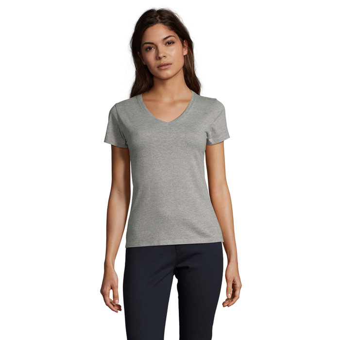 IMPERIAL WOMEN V T-shirt P187253O szary melanż
