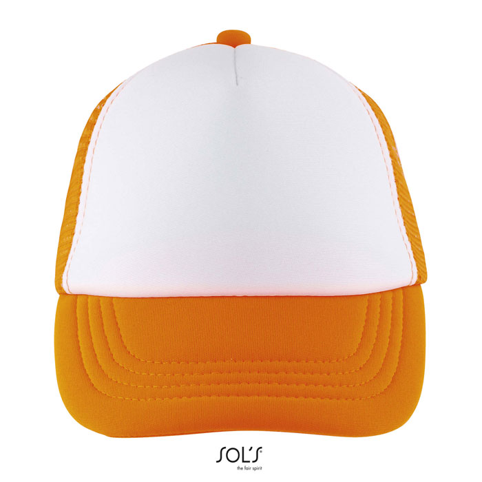 BUBBLE KIDS 5 PANEL CAP P187475O white / neon orange
