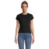 SARA WOMEN'S RIBBED T-SHIRT P188929O deep black