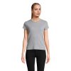 SARA WOMEN'S RIBBED T-SHIRT P188929O jasnoszary melanż