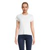 SARA WOMEN'S RIBBED T-SHIRT P188929O bialy