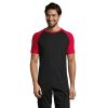 FUNKY MEN 2 COLOUR T-SHIRT P189083O negro / rojo FUNKY MEN 2 COLOUR T-SHIRT P189083O negro / rojo