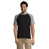 FUNKY MEN 2 COLOUR T-SHIRT P189083O black / grey melange FUNKY MEN 2 COLOUR T-SHIRT P189083O black / grey melange