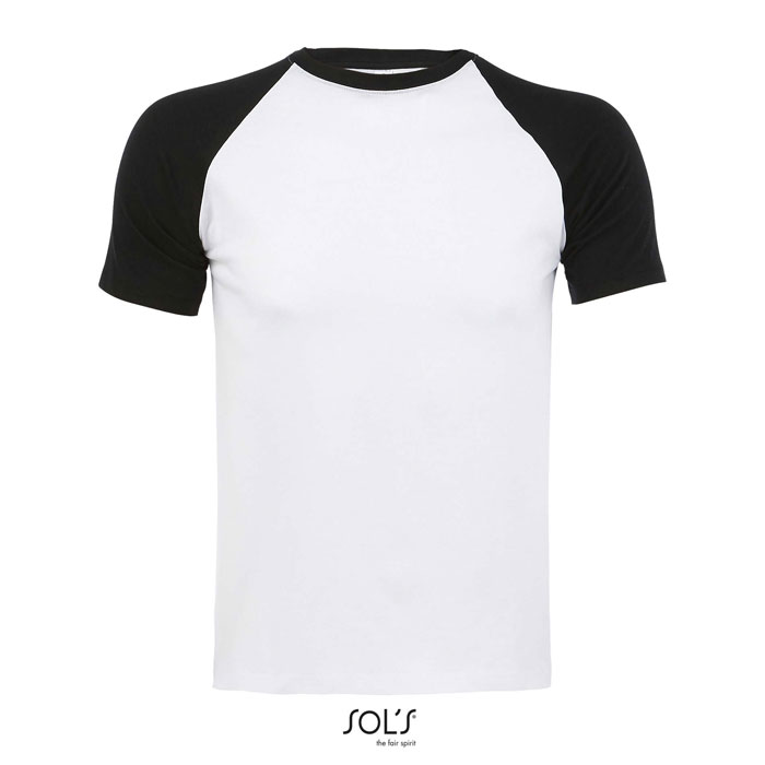 FUNKY MEN 2 COLOUR T-SHIRT P189083O white / black FUNKY MEN 2 COLOUR T-SHIRT P189083O white / black
