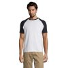 FUNKY MEN 2 COLOUR T-SHIRT P189083O biały / navy FUNKY MEN 2 COLOUR T-SHIRT P189083O biały / navy
