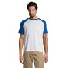 FUNKY MEN 2 COLOUR T-SHIRT P189083O biały / royal blue FUNKY MEN 2 COLOUR T-SHIRT P189083O biały / royal blue