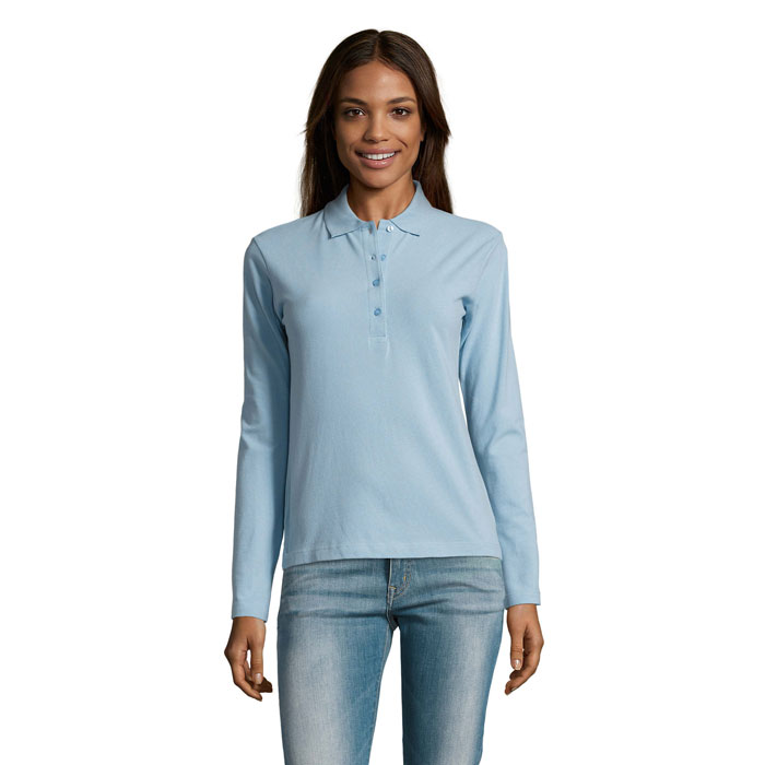 PODIUM WOMEN'S POLO 210 P189150O sky blue pique PODIUM WOMEN'S POLO 210 P189150O sky blue pique