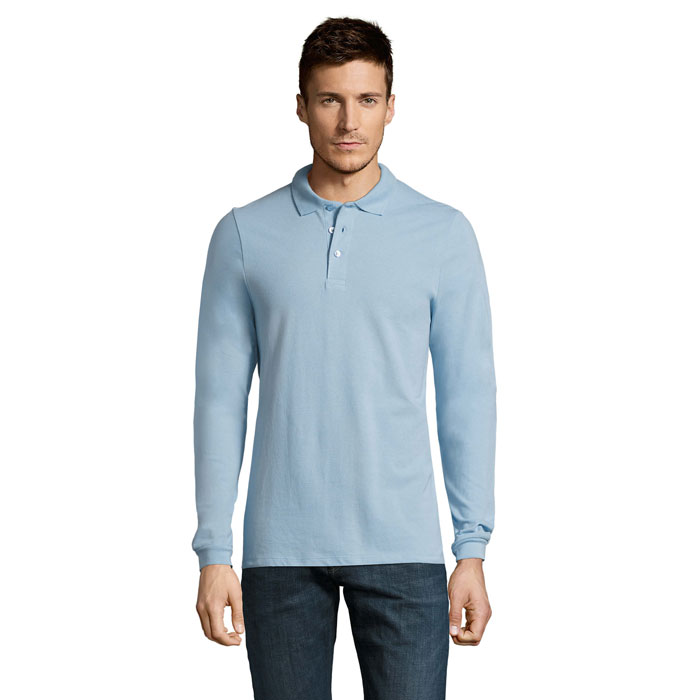 WINTER II MEN'S POLO 210 P183144O sky blue pique WINTER II MEN'S POLO 210 P183144O sky blue pique